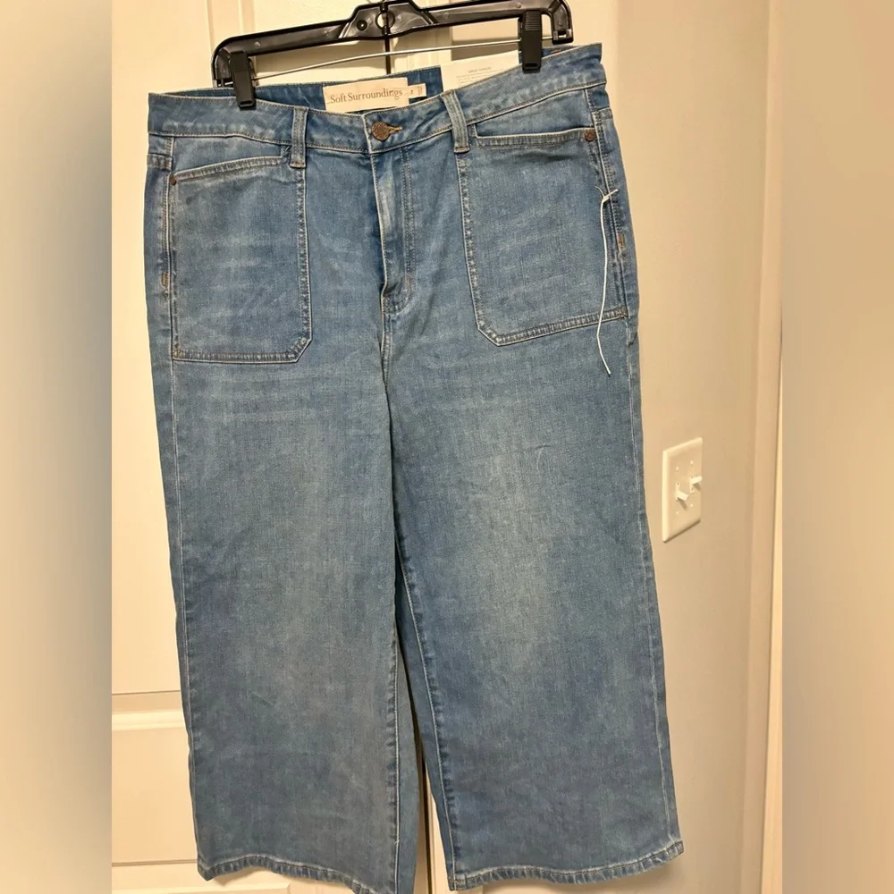 Soft Surroundings Ultimate Denim Wide Leg Crop Jeans NWT 16 - Picture 8 of 14